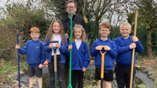 The Pond Cleaning Club was created to clean up the pond and make it a more welcoming space for students and wildlife. Credit: Norton Free C of E Primary School.