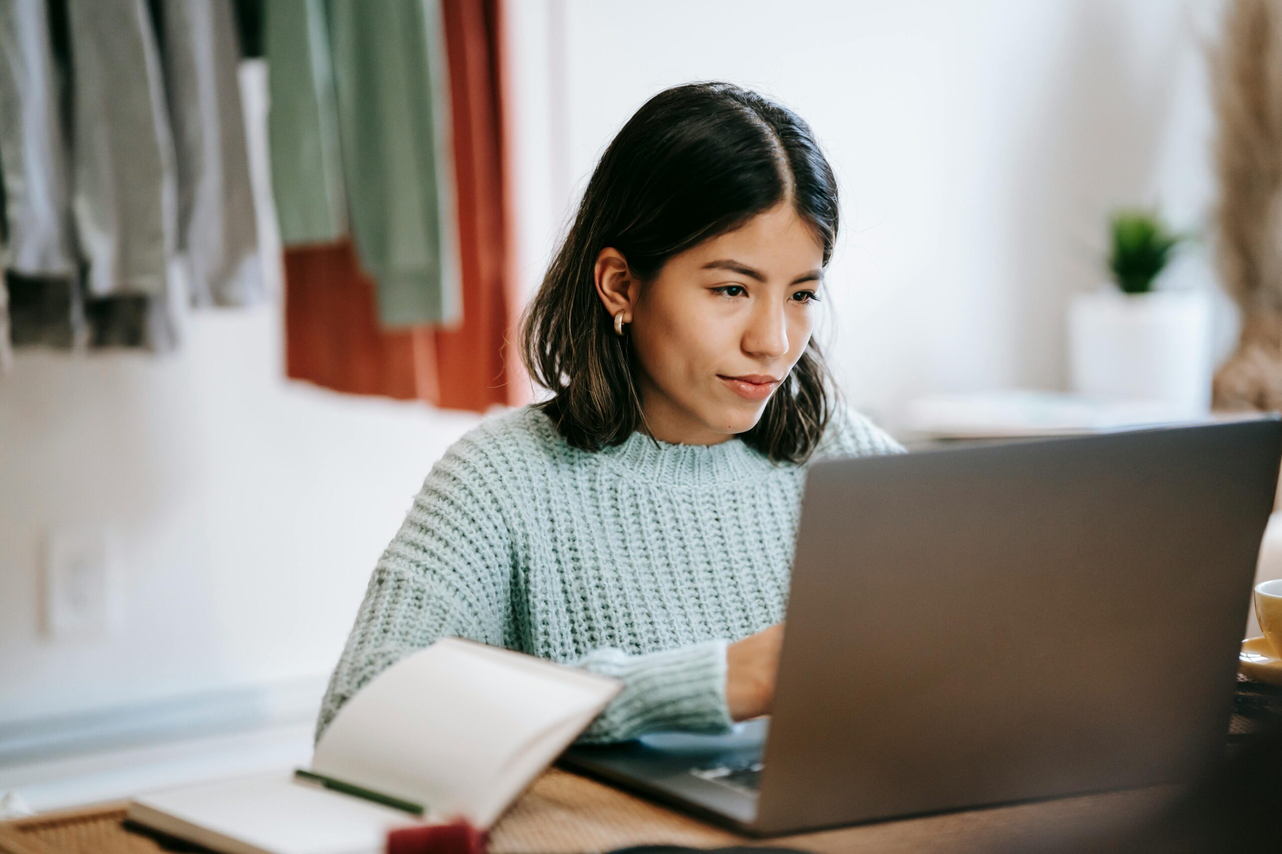 Young person on laptop