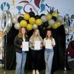 Kalyn, Eve and Hana from NLA pose for a group photo