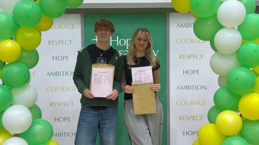 Hope Academy students Daniel Watt and Jenna Fairclough