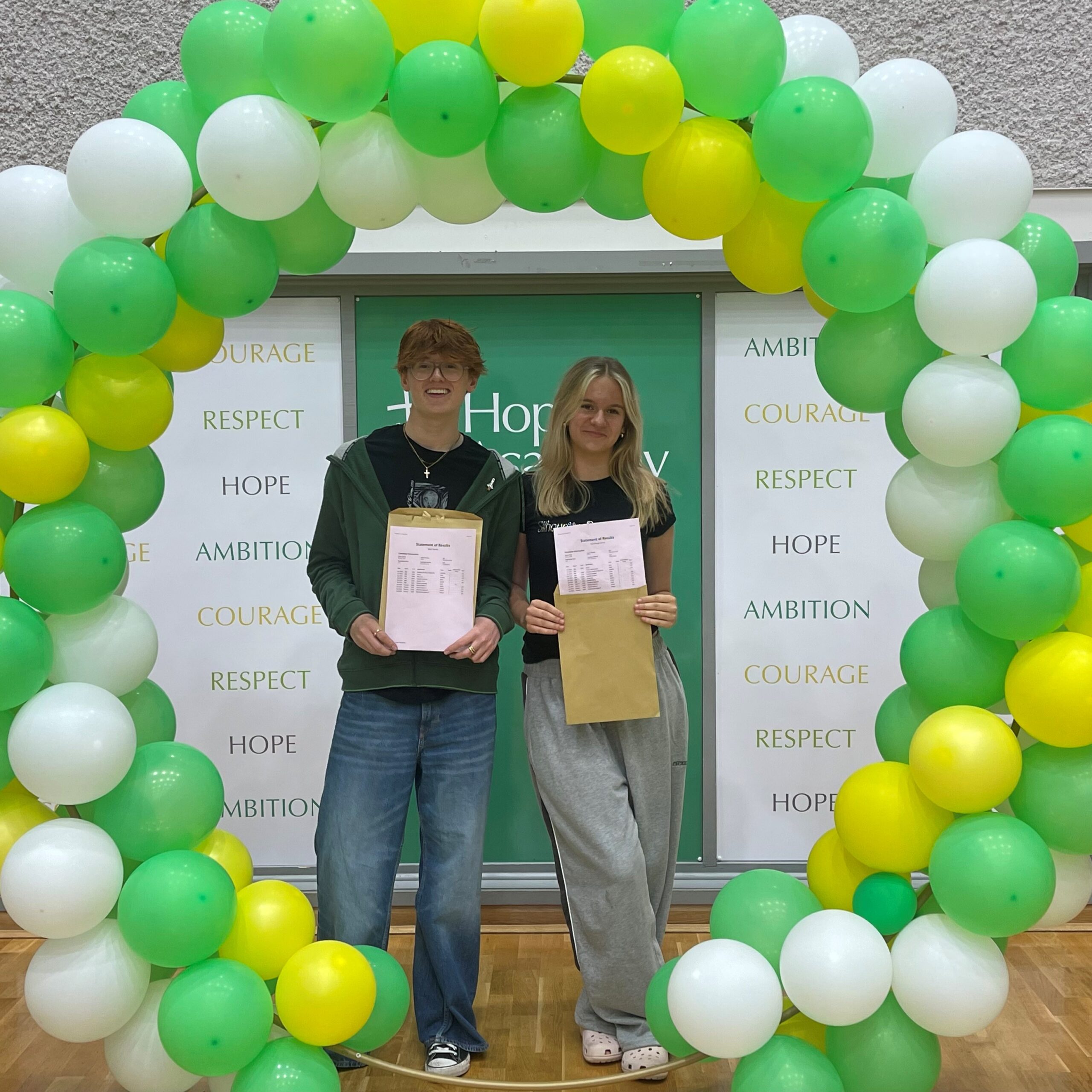 Hope Academy students Daniel Watt and Jenna Fairclough