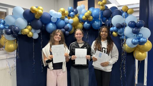 Minnie Wood, Amaia McChrystal and Paradise Roberts from St Mary's Catholic College, Wallasey