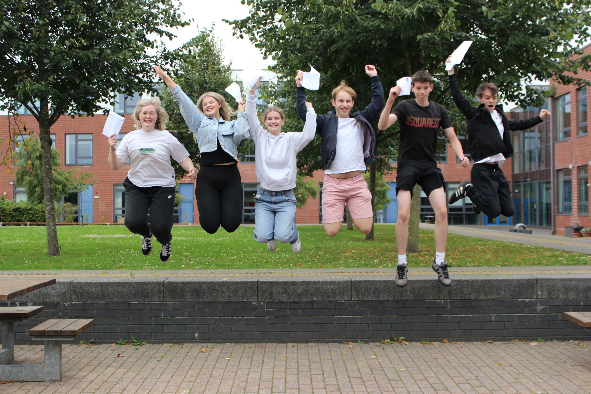 Rainford High Sixth Form students Keira Barlow, Isla Burrows, Caitlin Hartley, Jacob Blagg and Jack Radcliffe