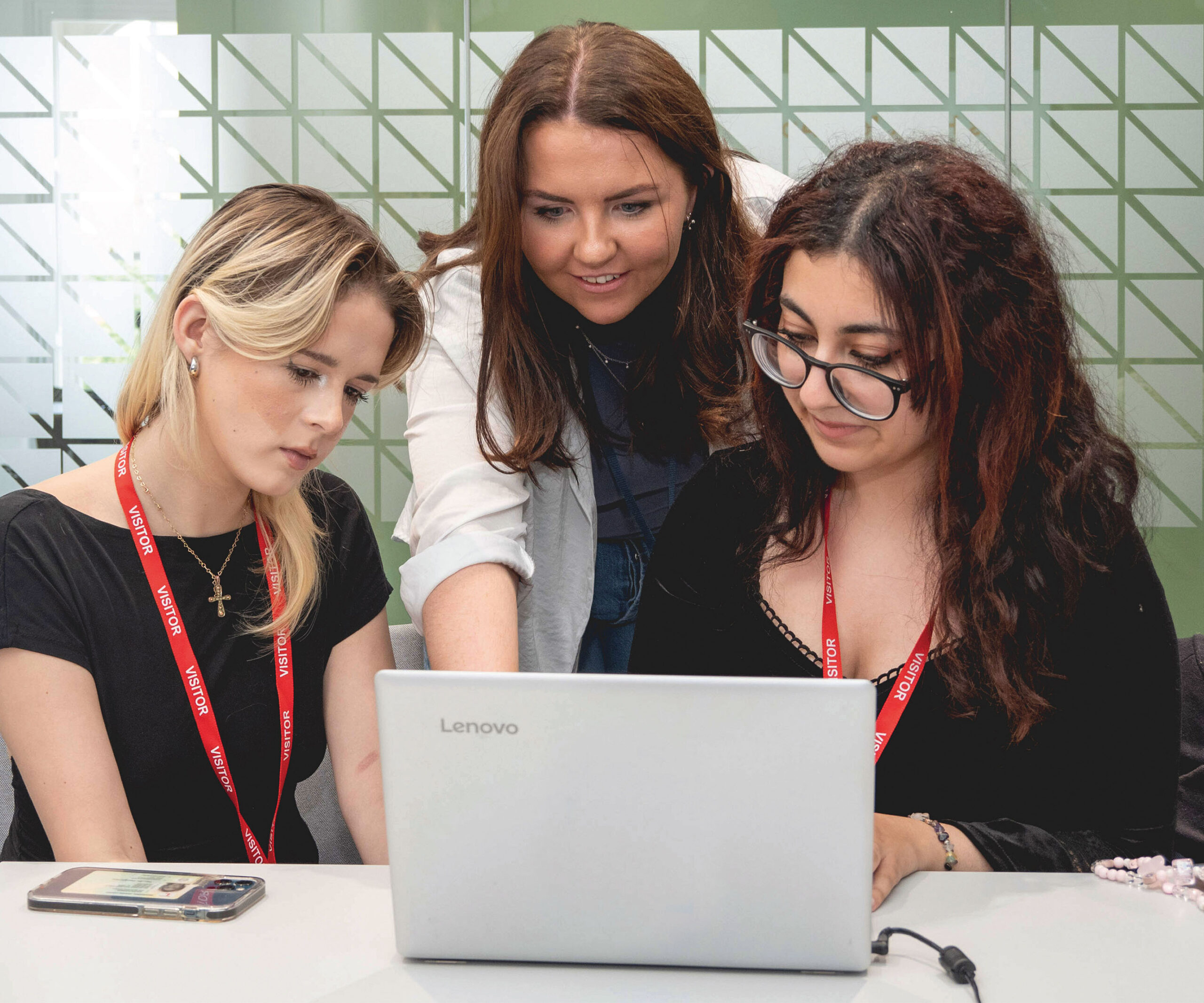 Young people at-a Speakers-for-Schools-Work-Experience-Placement-with-software-organisation-Kainos