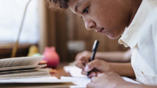 Boy writing