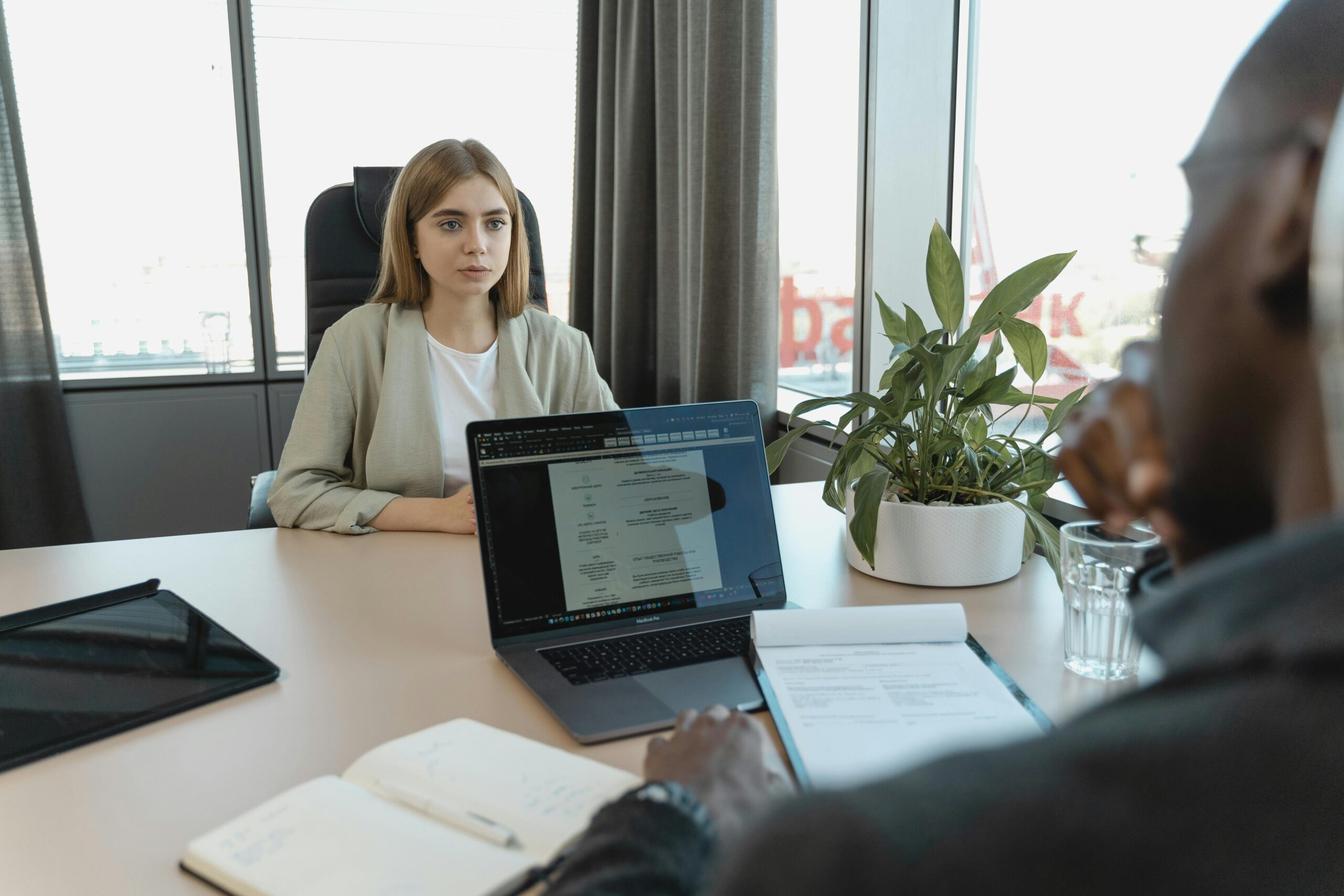 Young person at job interview