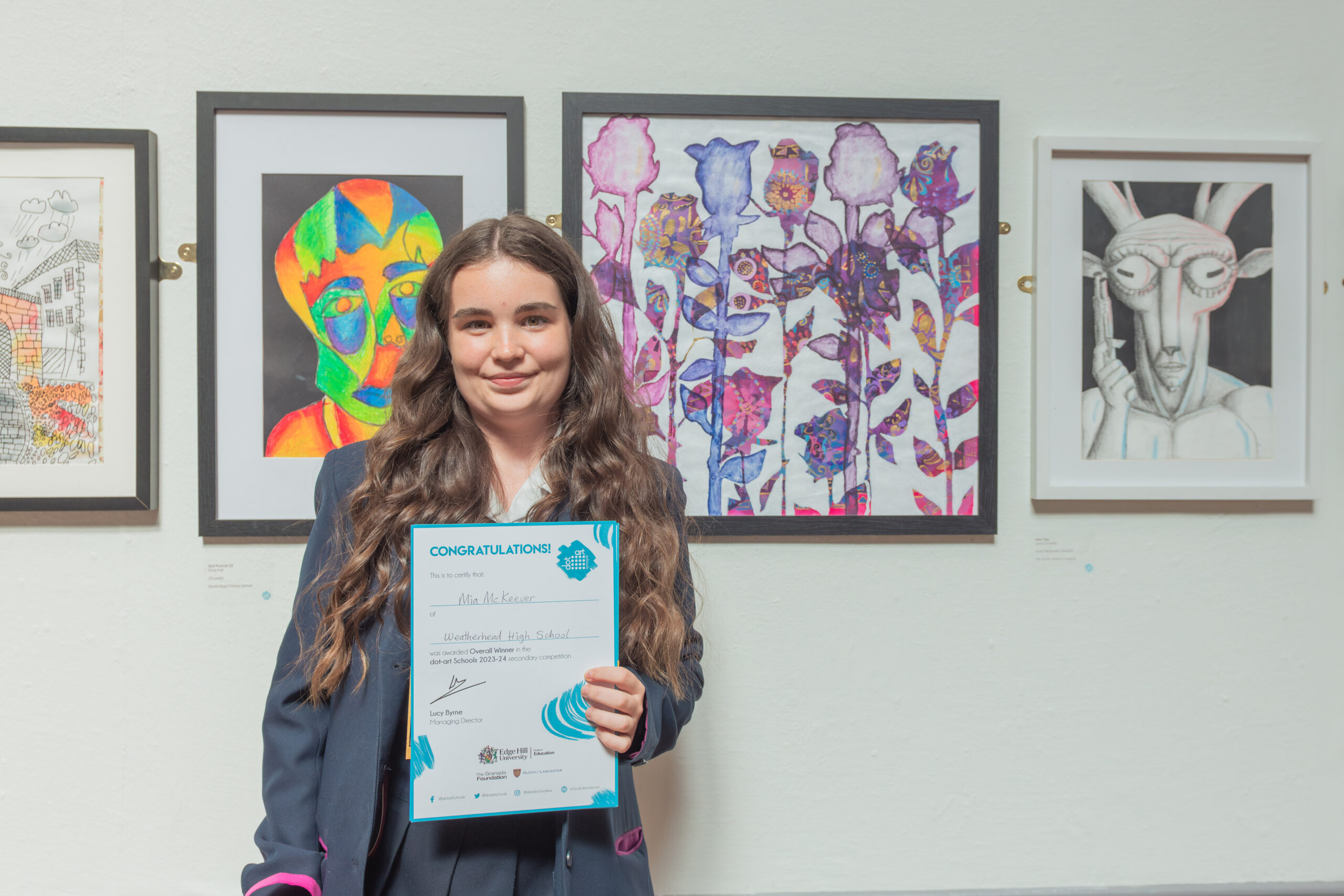 Mia McKeever, overall winner in dot-art Schools 2023-24 secondary competition