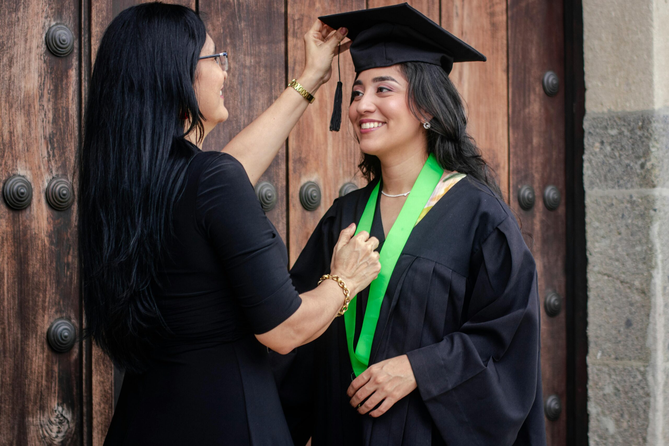 Uni graduate with parent