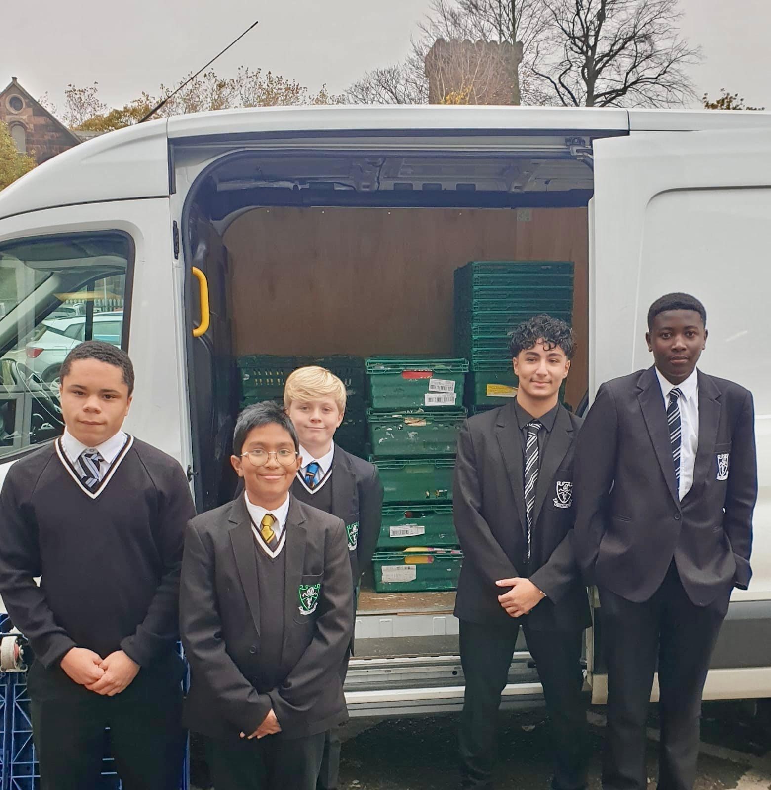 Students from each of the school’s six houses collected essential items for the South Liverpool Foodbank in Garston.