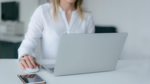 Woman using laptop