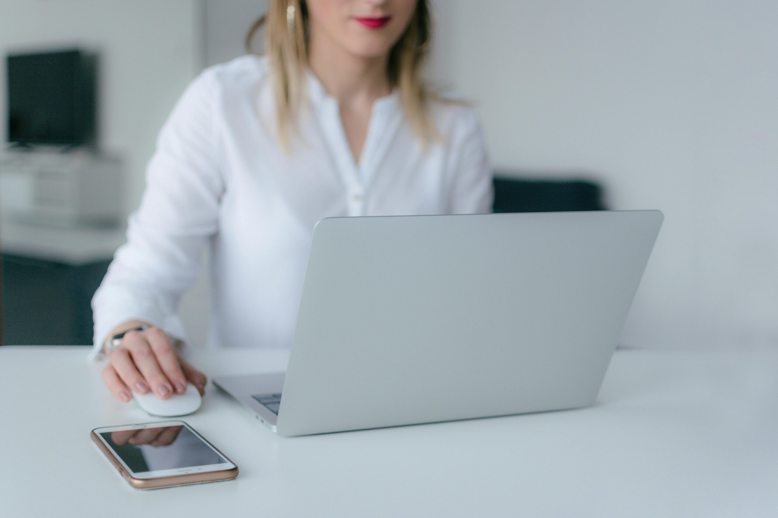 Woman using laptop