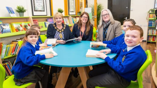 (L-R) Mayor of St Helens Cllr Jeanette Banks, CEO of All Saints Multi Academy Trust, Heather Duggan, and Samantha Birchall, executive headteacher of St Mary's