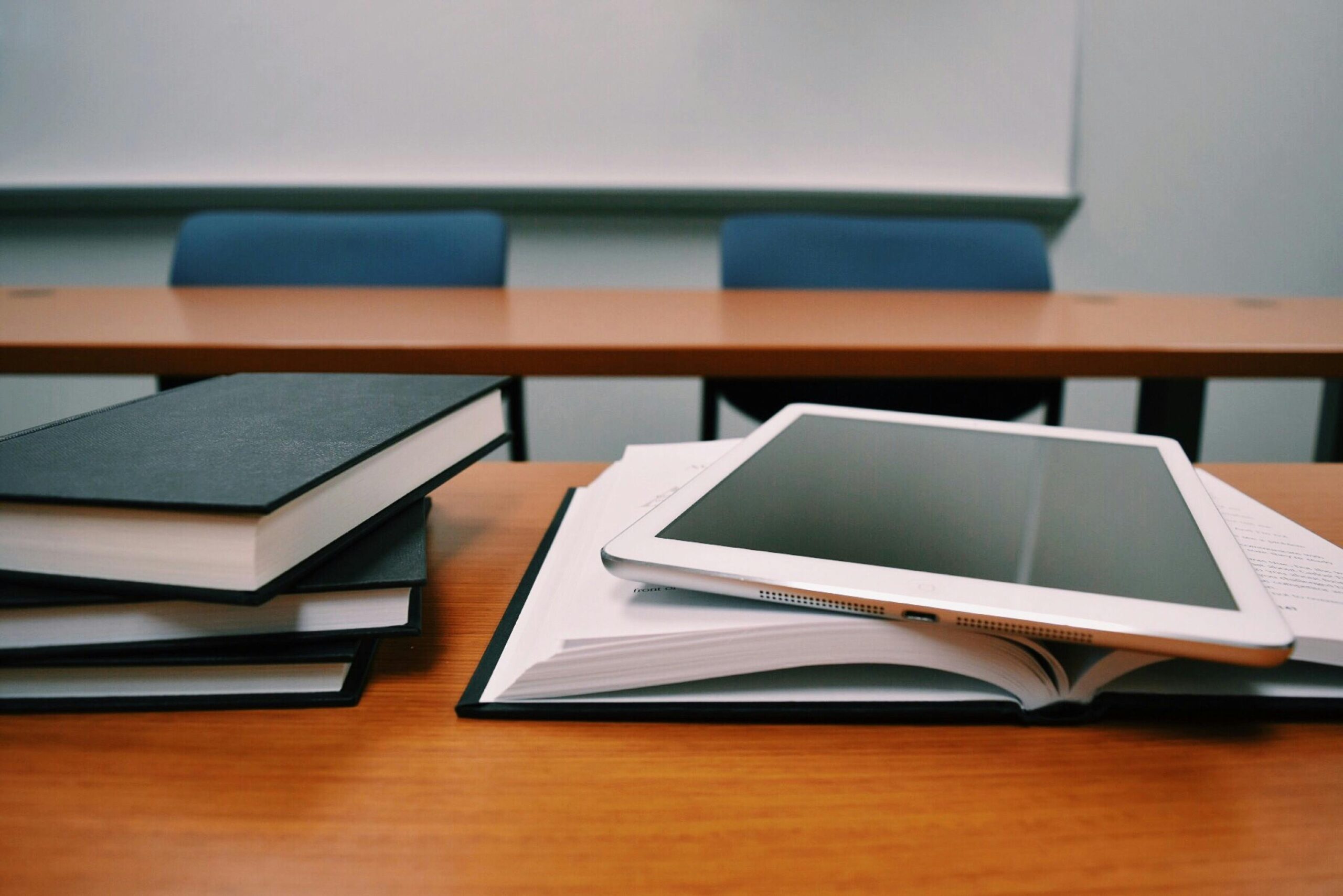 Laptop and books